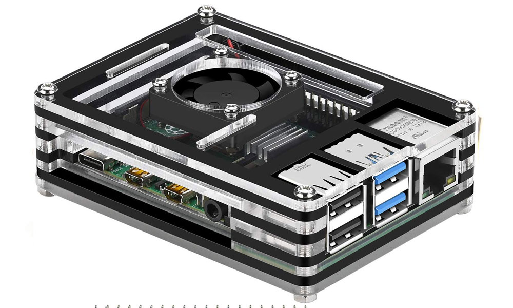 GeeekPi Acrylic Case for Raspberry Pi 4 Model B